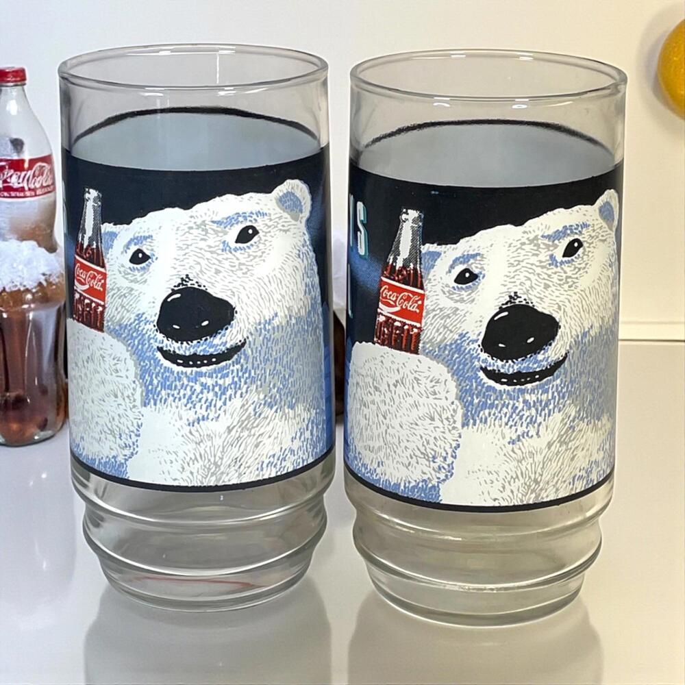 Lot of 2‎ Vintage Coca-Cola Glasses Classic Contour Logo – Excellent Condition